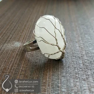 انگشتر کریستال کوارتز طبیعی راف تراش نخورده مدل آسمان - 400924 - جواهرلوکس