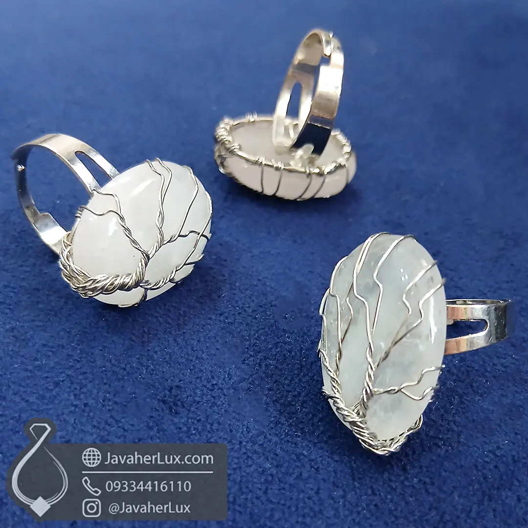 انگشتر کریستال کوارتز طبیعی راف تراش نخورده مدل آسمان - 400924 - جواهرلوکس