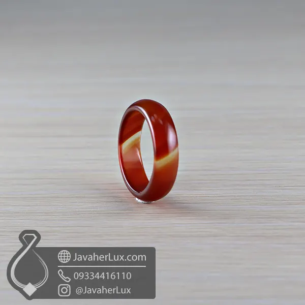 حلقه سنگی عقیق قرمز مدل هومیان _ کد : 400848