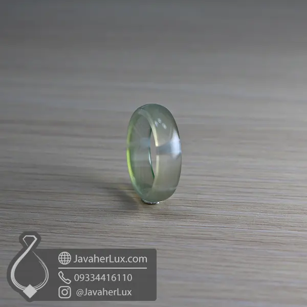 حلقه سنگی عقیق سبز بهاری مدل ویلیجیا _ کد : 400849