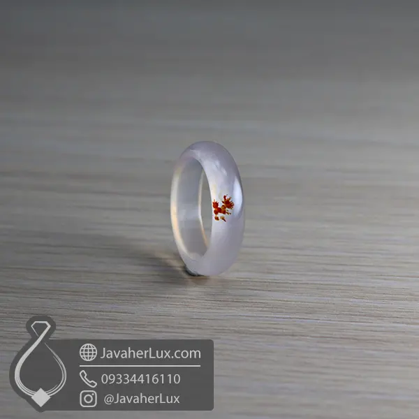 حلقه سنگی عقیق قهوه ای مدل سپید کوه _ کد : 400923