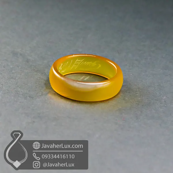 حلقه سنگی عقیق زرد شرف الشمس مدل آفتاب _ کد : 400936