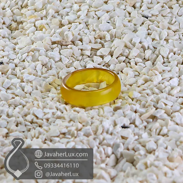 حلقه سنگی عقیق زرد شرف الشمس مدل آفتاب _ کد : 400936