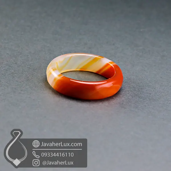 حلقه سنگی عقیق سلیمانی تراش جواهری مدل فونیکس _ کد : 400952