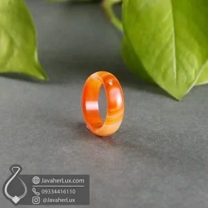 botswana-agate-gemstone-ring-400954-javaherlux.com-حلقه سنگی عقیق سلیمانی نارنجی مدل ققنوس جواهرلوکس