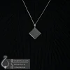 carnelian-agate-necklace-pendant-400862 - گردنبند سنگ عقیق تراش مربع مدل پلوار - جواهر لوکس - javaherlux.com
