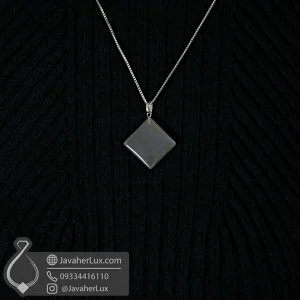 carnelian-agate-necklace-pendant-400862 - گردنبند سنگ عقیق تراش مربع مدل پلوار - جواهر لوکس - javaherlux.com