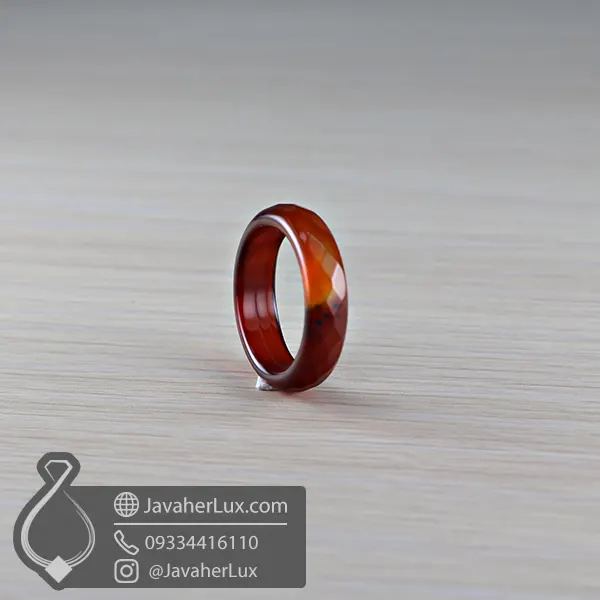 حلقه سنگی عقیق سرخ مدل تمندر _ کد : 400942