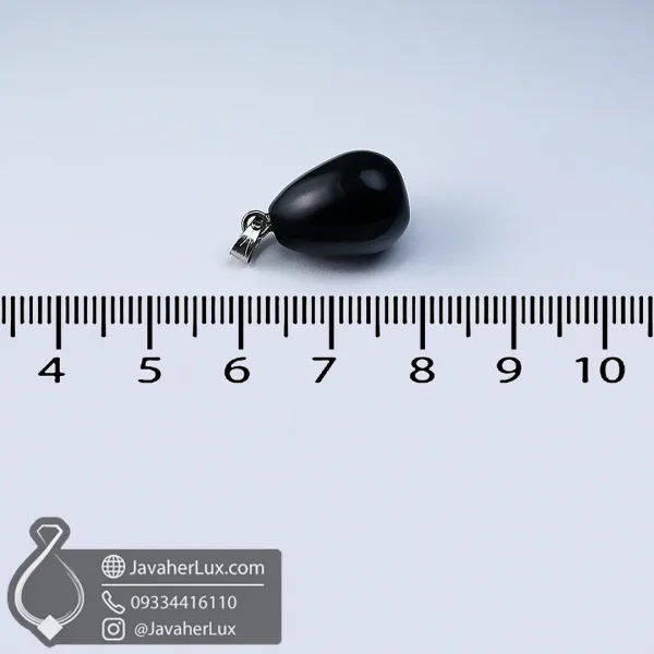 black-agate-stone-necklace-pendant-400996 - گردنبند عقیق مشکی اصل خاص و زیبا - جواهر لوکس - javaherlux.com