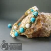 howlite-turquoise-stone-bracelet-400993-دستبند سنگ هولیت و فیروزه جواهر لوکس-javaherlux.com