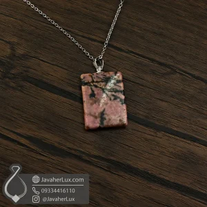 rhodonite-stone-necklace-pendant-گردنبند سنگ رودونیت جواهر لوکس-javaherlux.com-01