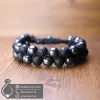 hematite-and-black-lava-stone-bracelet-401028-دستبند سنگ حدید و لاوا اصل دو رج بافت اسپرت مدل جواهر لوکس شاهزاده شب-javaherlux.com