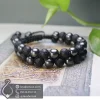hematite-and-black-lava-stone-bracelet-401028-دستبند سنگ حدید و لاوا اصل دو رج بافت اسپرت مدل جواهر لوکس شاهزاده شب-javaherlux.com