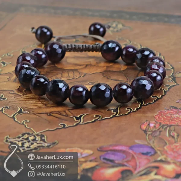 yaghoot-garnet-stone-bracelet-401041-دستبند سنگ یاقوت گارنت اصل-javaherlux.com