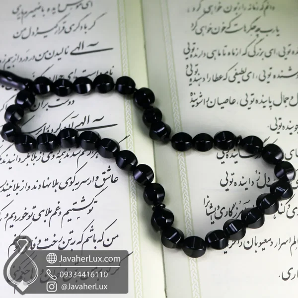 black-onyx-33-prayer-beads-500091-javaherlux.com-تسبیح اونیکس اصل تراش خاص و منحصر بفرد جواهر لوکس