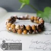 zebra-jasper-and-wooden-jasper-bracelet-401043-دستبند سنگ زبرا جاسپر قهوه‌ای و جاسپر چوبی مدل دورج بافت جواهرلوکس