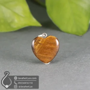 tiger-eye-stone-heart-pendant-necklace-401073-javaherlux.com-گردنبند سنگ چشم ببر طبیعی تراش قلب کوچک جواهرلوکس