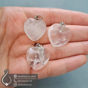 heart-carving-crystal-clear-quartz-pendant-41087-javaherlux.com-گردنبند سنگی کریستال کوارتز تراش قلب جواهری